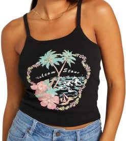 Volcom Women's 1991 Strappy Tank Top -Swim Equipment Store 7650530623656 black 3a
