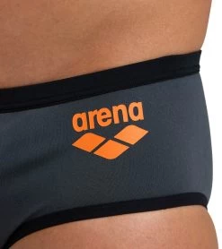 Arena Men's One Big Logo Brief Swimsuit 10 Arena Men's One Big Logo Brief Swimsuit -Swim Equipment Store 7658038001832 asphaltblack 4a