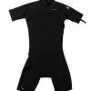 Quiksilver Youth 2/2mm Everyday Sessions Back Zip Short Sleeve Springsuit Wetsuit -Swim Equipment Store 7716877435048 black 1a