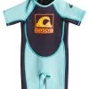 Quiksilver Youth 1.5mm Toddler Back Zip Short Sleeve Springsuit Wetsuit -Swim Equipment Store 7716878319784 blackjetbackangelblue 1a