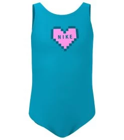 Nike Girls' Multi Logo One Piece Swimsuit (Little Kid)