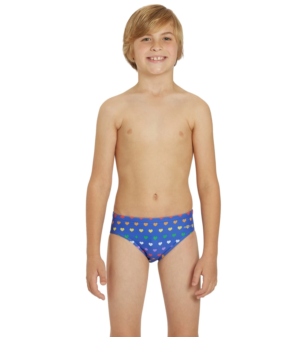 Rainbow Heart Brief Swimsuit Youth (22-28) 3 Rainbow Heart Brief Swimsuit Youth (22-28)