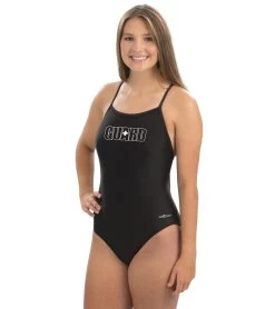 Lifeguard Women's Solid V-2 Back One Piece Swimsuit